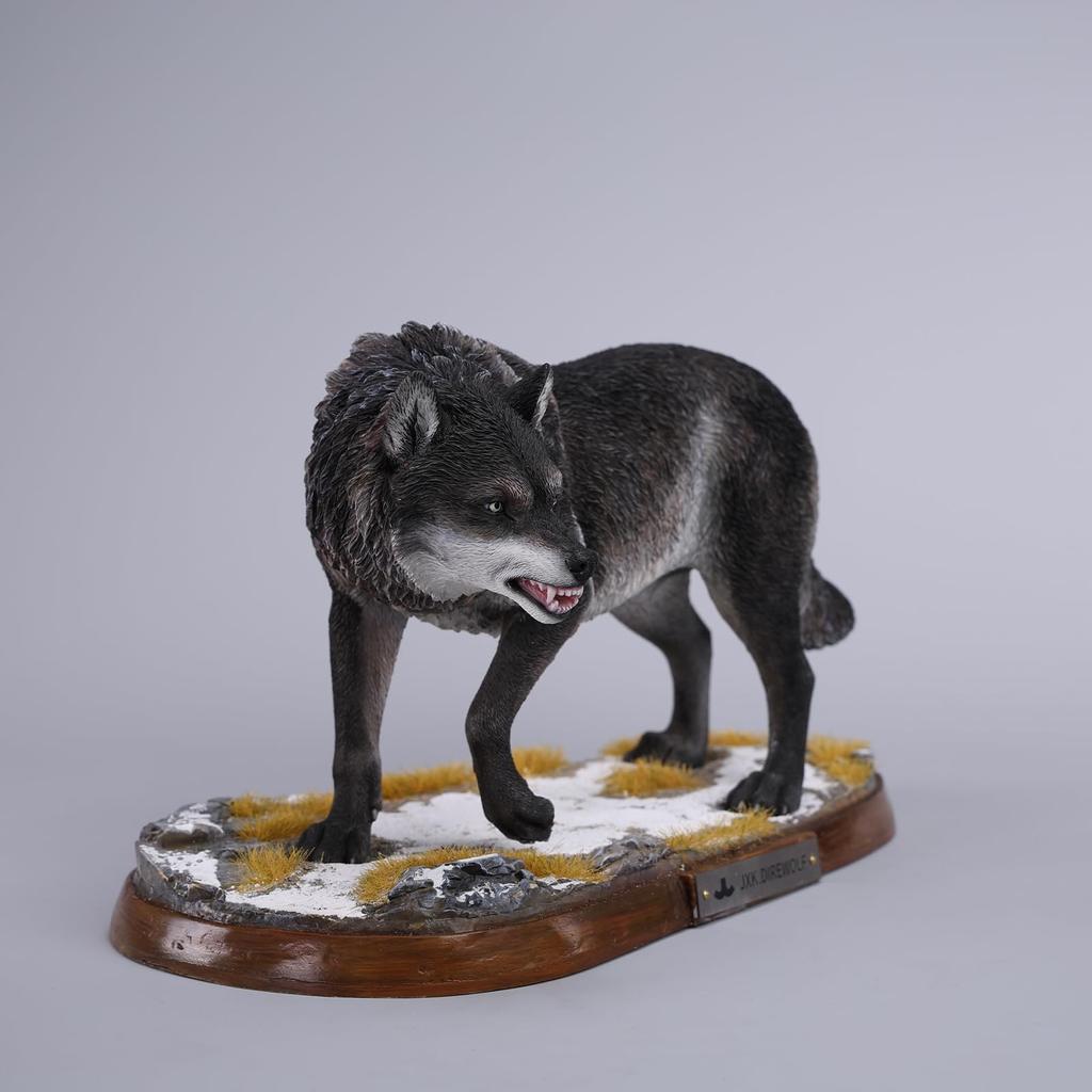 JXK Ice Wolf Wolf Figure Decorative Scene Miniature Resin Desk Birthday Finished Base, Base, Statue, Wolf, Model, Accessory, Ornament, Gift, Painted,