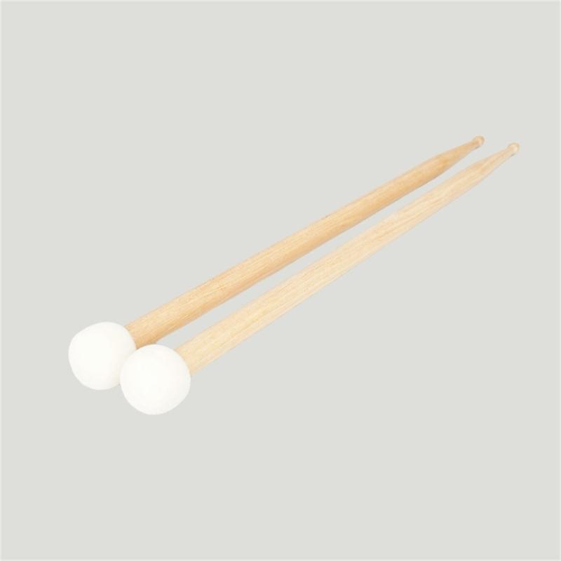 2Pcs Felt Head Drum Sticks Timpani Drumsticks Percussion Instrument Double Head Drum Hammer Drum Practice Playing Tool