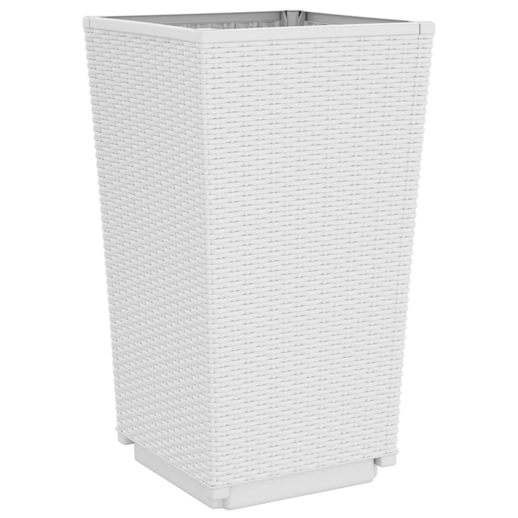 Vidaxl Garden Planters, 2 Pcs, White, 32.5X32.5X57, Pp