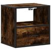 VidaXL Wall-mounted Bedside Table Smoked Oak 40x31x39.5 Cm, Cabinet, Side Table, Bed Cabinet, Bedside Cabinet, Table 848738