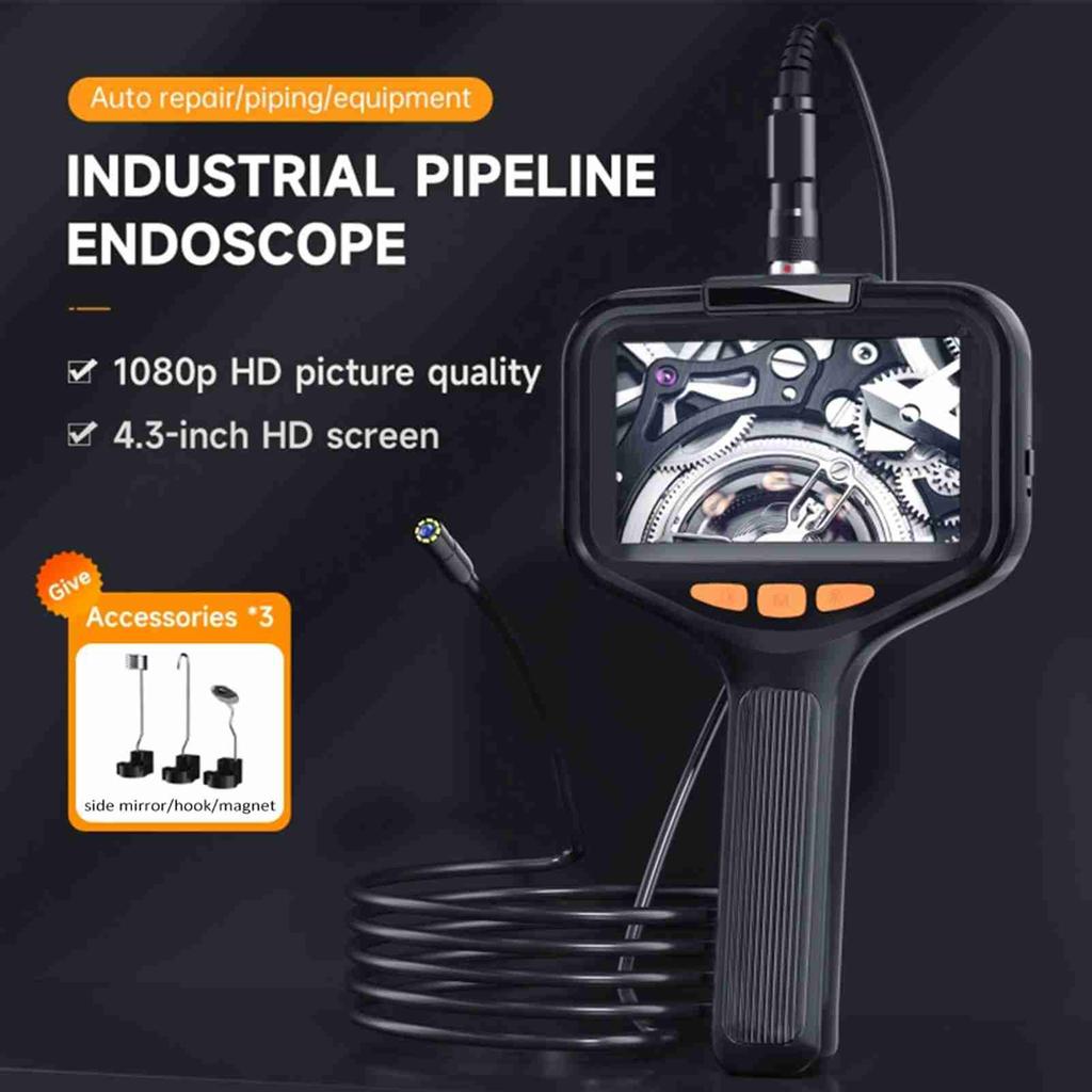 Endoscope Camera with Light, HD 1080P Borescope with 4.3 Screen 8 Adjustable LED Lights, Inspection Camera with