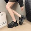 Korean Version of Platform Soft Leather Loafers for Women's Spring and Summer 2025 New Versatile Small Height Increase with Skirt Small Leather Shoes
