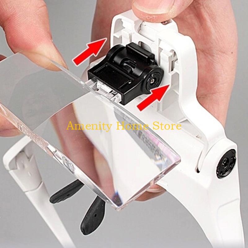 

F26C Magnifier 1X 1.5X 2X 2.5X 3.5X Headband Glass Loupe for Reading Jewelry Watch Repair with 5 Lens CN