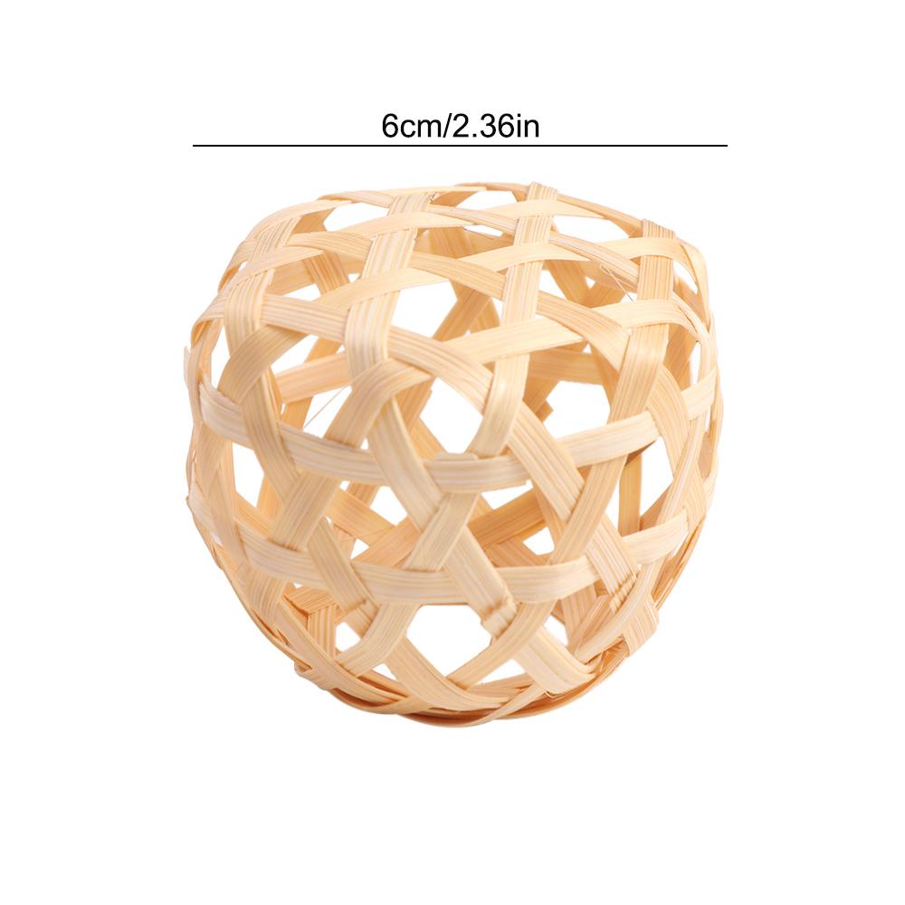 Bamboo Cage Woven Bamboo Lamp Shade Small Chandelier Cover Bulb Lampshades  Ceiling Pendant Cage