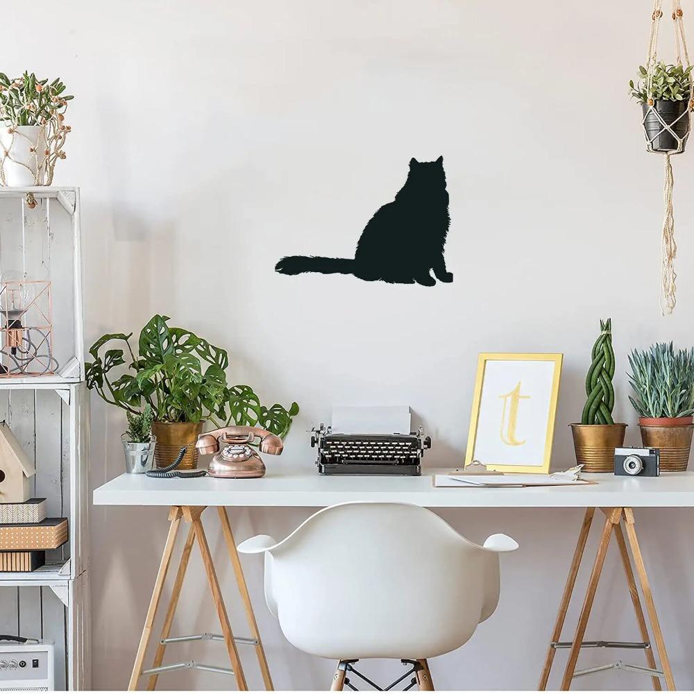 

Persian Cat Breed Sitting Silhouette Metal Wall Art – Elegant New Home Décor Hanging Wall Sign, and Stylish Decoration чёрный