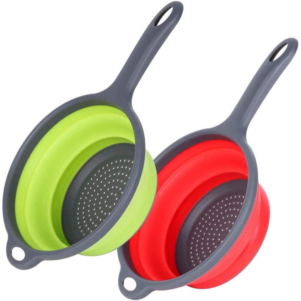 Fruit Collapsible Washing Silicone with Handle Colander Dish Draining Basket Drainer Strainer