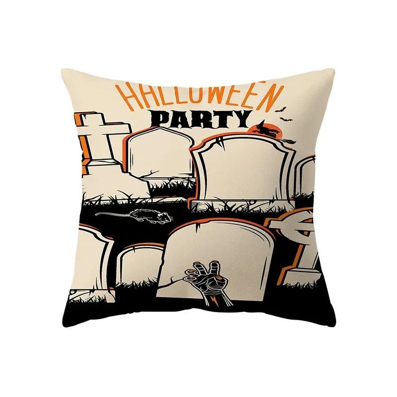 

Taie d oreiller décorative sur le thème d Halloween, maison hantée, voiture, bureau, salon, canapé 60x60cm