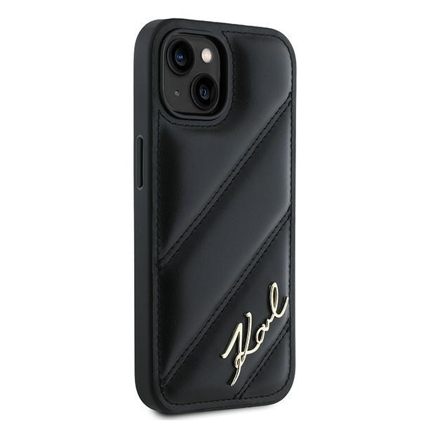Karl Lagerfeld Klhcp14Spqdsmgk Iphone14 / 15 / 13 6.1 Czarny/Black Hardcase Diagonal Quilted Script