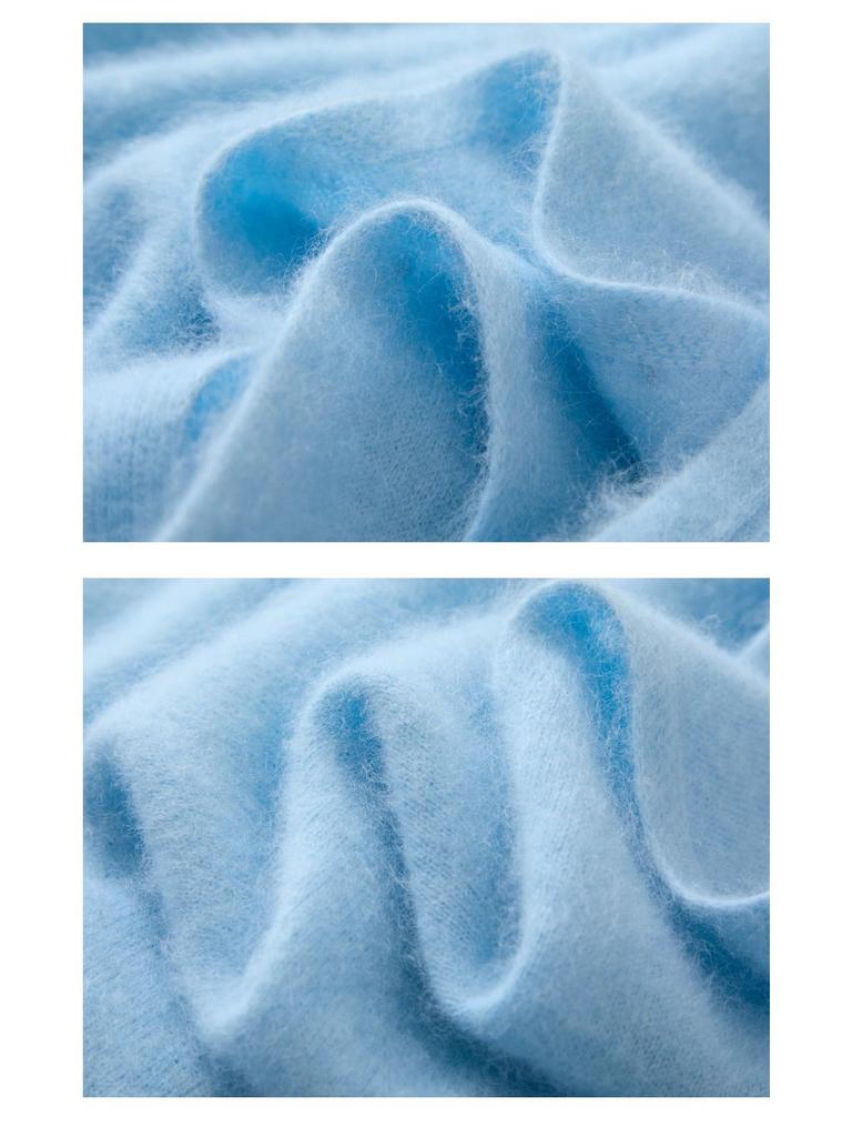 Jesień/Zima 2025 Damska dzianinowa kamizelka bez rękawów z dekoltem w serek z mieszanki wełny