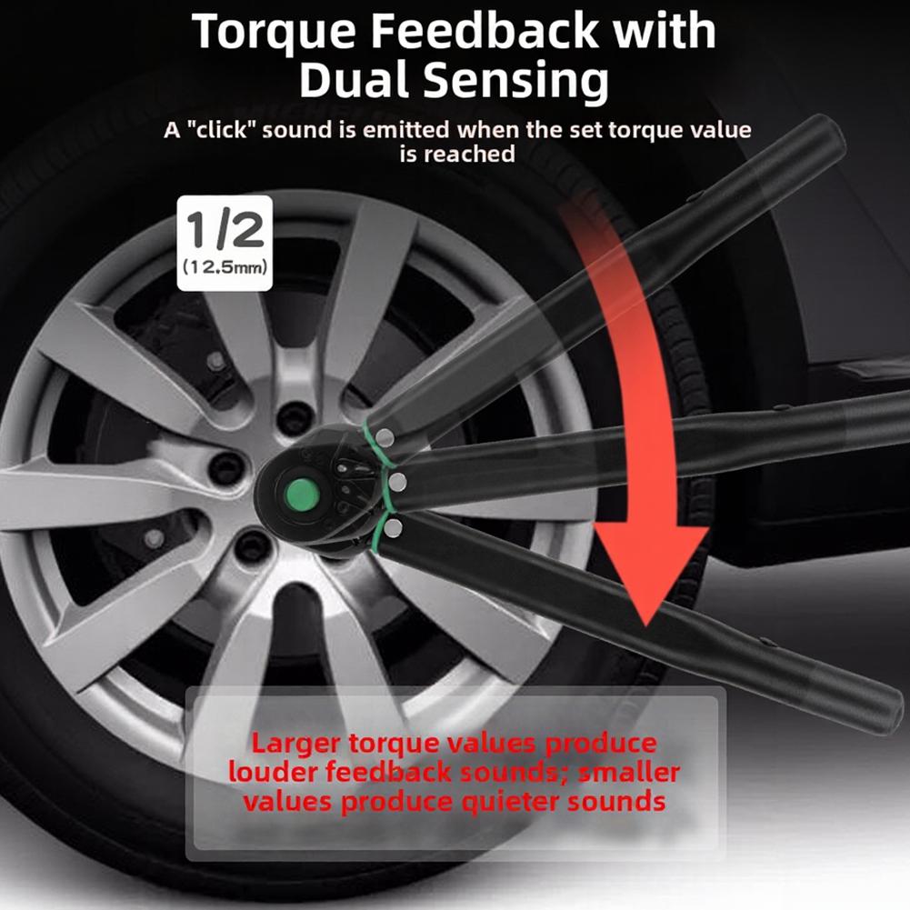 1pc Adjustable Preset Torque Wrench 12 Ratchet Tool Quick Release Dual-Sided Scale Car Tire Preset Torque Wrench Socket Tool China Mainland