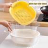 Multifunctional Double-Layer Vegetable & Fruit Washing Basket and Draining Bowl