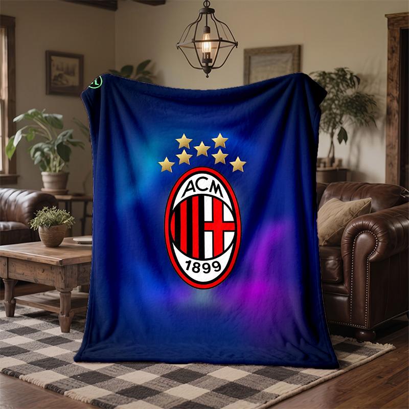 Coperta in Flanella con Stampa AC Milan Morbida Calda Coperta da Divano Letto per Casa Ufficio Camera da Letto