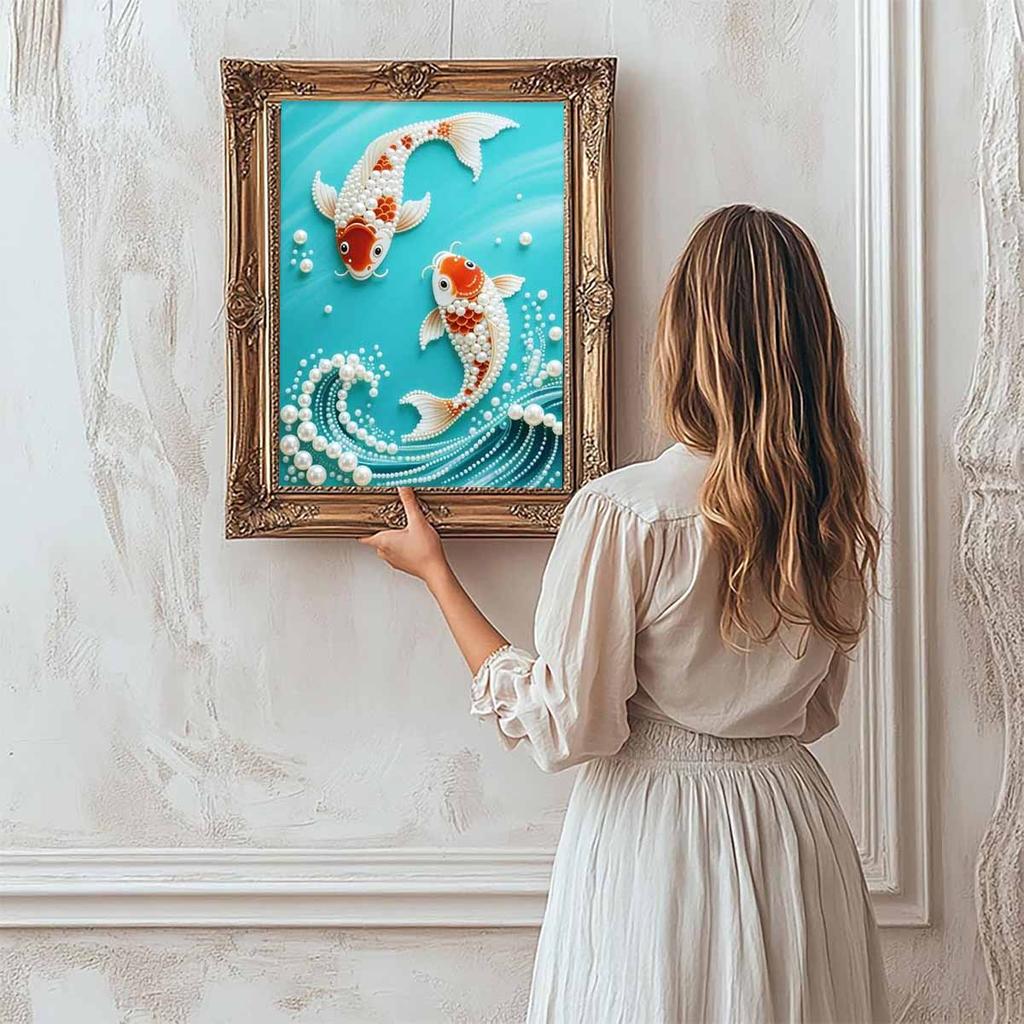 DIY Perch Pearl Art Painting for Home Wall Decor Pearl Gem Paintings Picture Arts Craft  for Adults/Beginners Gift Idea Home Decor Without Frame