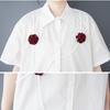 DIMANAF 2026 Women Plus Size New Summer Blouse Shirt Short Sleeve Casual Loose Lady Tops Shirts Cotton Floral