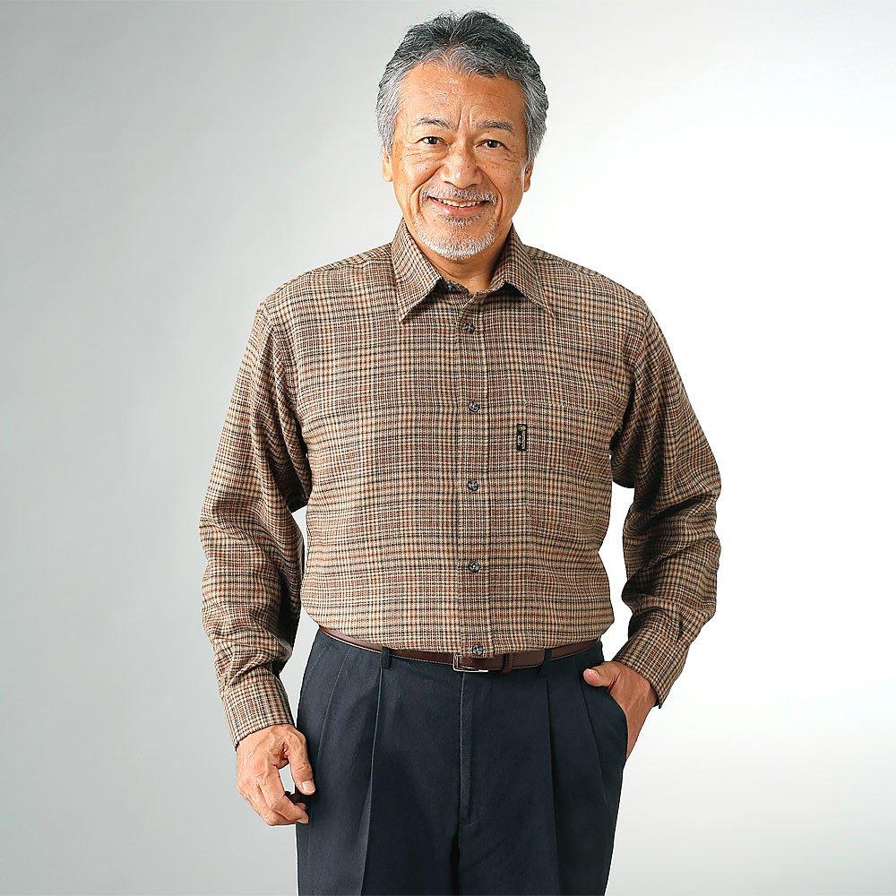 Huntington Club Kariertes Wollmischung Langarm Set von Größen Grau und Braun Hemd, 2, M,