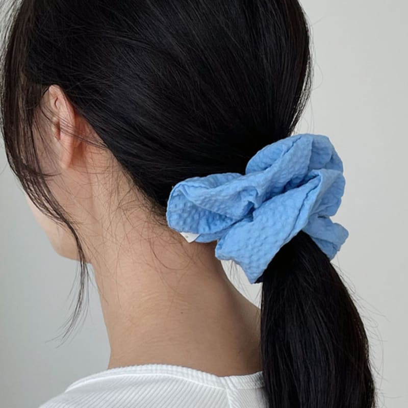 Oar Seersucker Scrunchie [Sky]