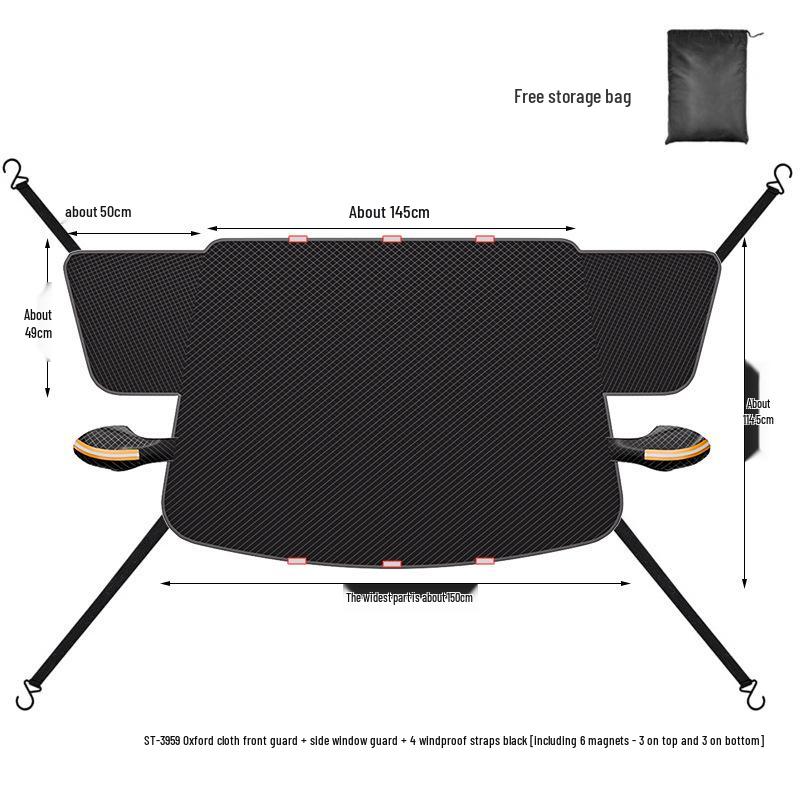 Magnetic Anti-Freeze Car Windshield Cover: Thick Heat Insulation & Sunshade for Snow and Sun.