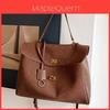 Pu Large Capacity Tote Bag For Women With Stitching Detail And Shoulder Strap For Daily Use