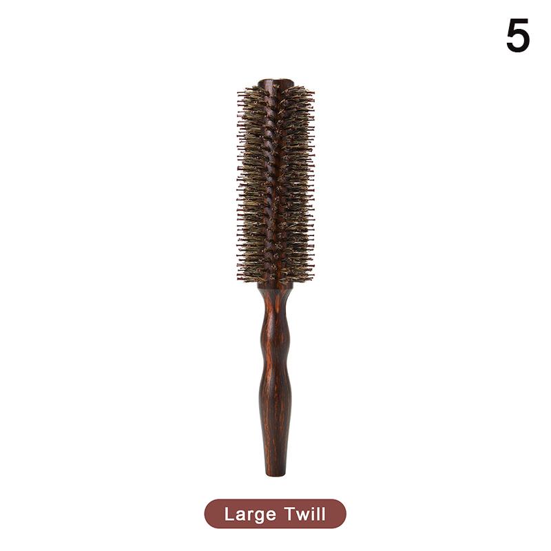 Barber Hair Round Roller Wood Hair Brush Boar Bristle Nylon Hair Comb Hairdressing Combs Round Paddle Brush Women Men Curly Hair