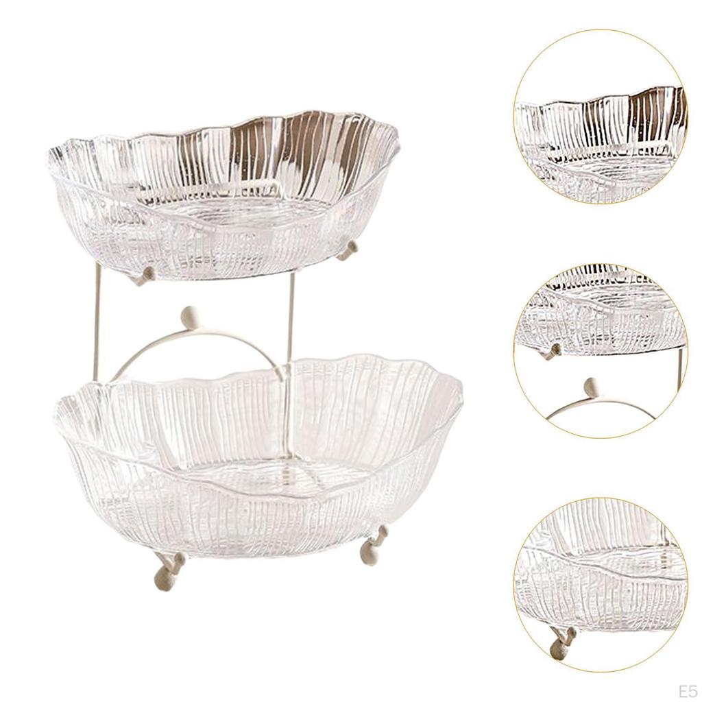 Tiered Fruit Bowl Basket Display Stand Dessert Cupcake Plate Platter Bread Vegetable Holder Serving