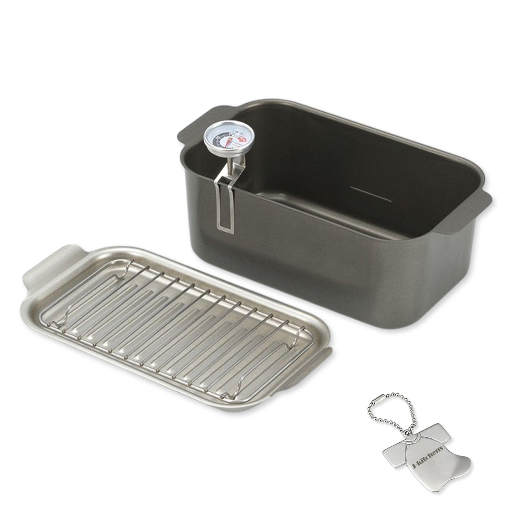 

Tempura Rectangular Easy to Fry Long Includes and Induction and Original T J-kitchens Pot, Shape, Ingredients, Lid, Strainer, Thermometer, Compatible,