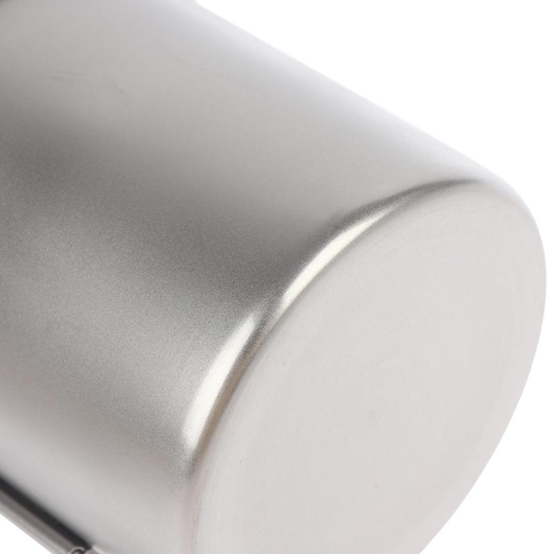 Titanium Steel Coffee Mug Cup With Foldable Handle Outdoor Camping Water Mug Tableware For Hot And Cold Beverages