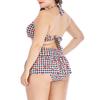 Women Plus Size High Waist Swimwear Plaid Print Swimsuit Push Up Padded Bikini