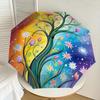 1pc Colorful Floral Tree Artwork Umbrella with Plastic Handle,Suitable for All Seasons Home Travel Outdoor UmbrellaDD278
