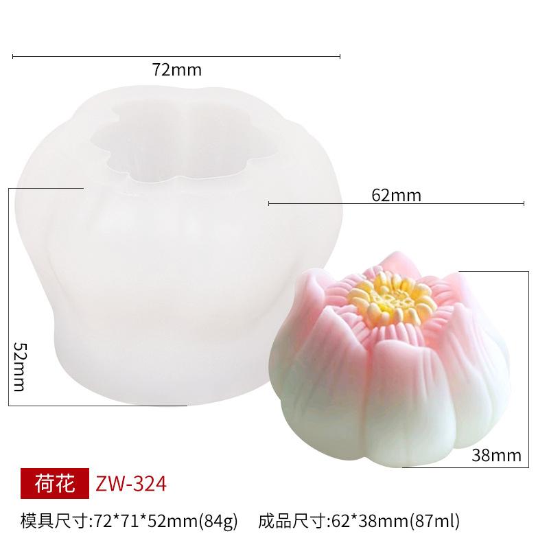 DIY Rosenkerzen-Silikonform, Lotusharz-Silikonform, Hibiskusblüten-Kerzenform, Pfingstrosen-Kerzenform, Blumenkuchenformen