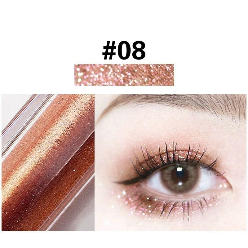 1pcs 10 Colors Liquid Eyeshadow for Women Diamond Shimmer Highlighters Long Lasting Shine Eye Shadow Makeup for Party Wedding