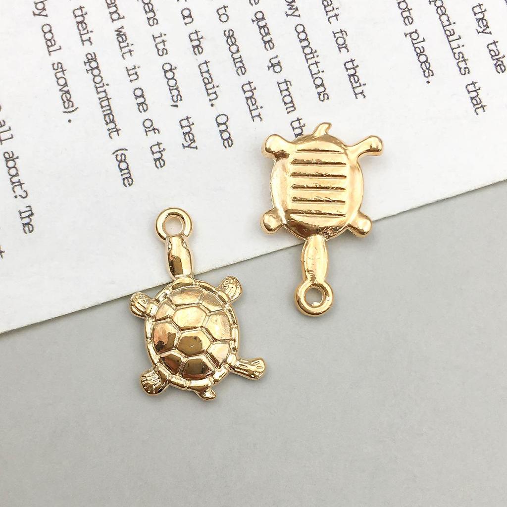 Smíšené přívěsky mořských živočichů ze 16K zlata: Přívěsky ve tvaru mušle, hvězdice, chobotnice, želvy a mušlí pro DIY šperky.