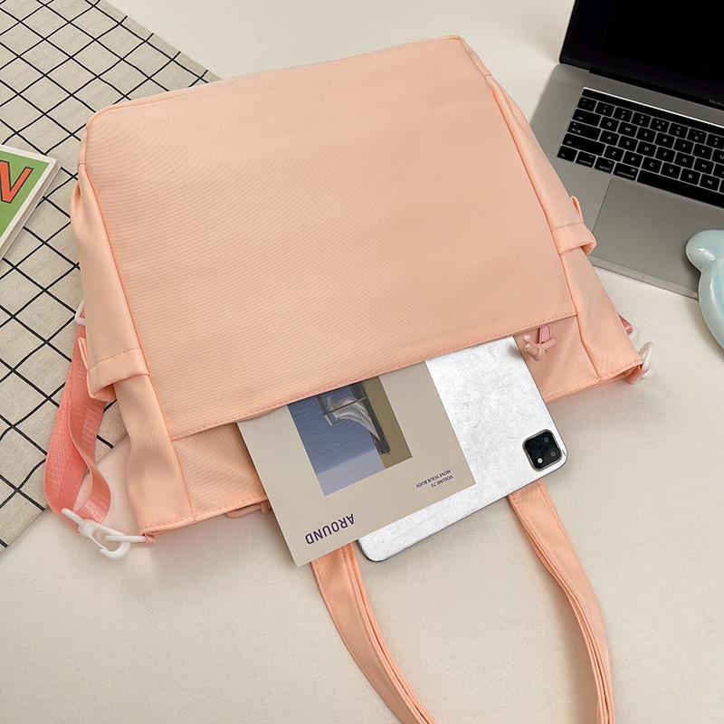 Cartoon Women's Shoulder Bag Contrast Color Student Crossbody Bag Large Capacity Tote Bag