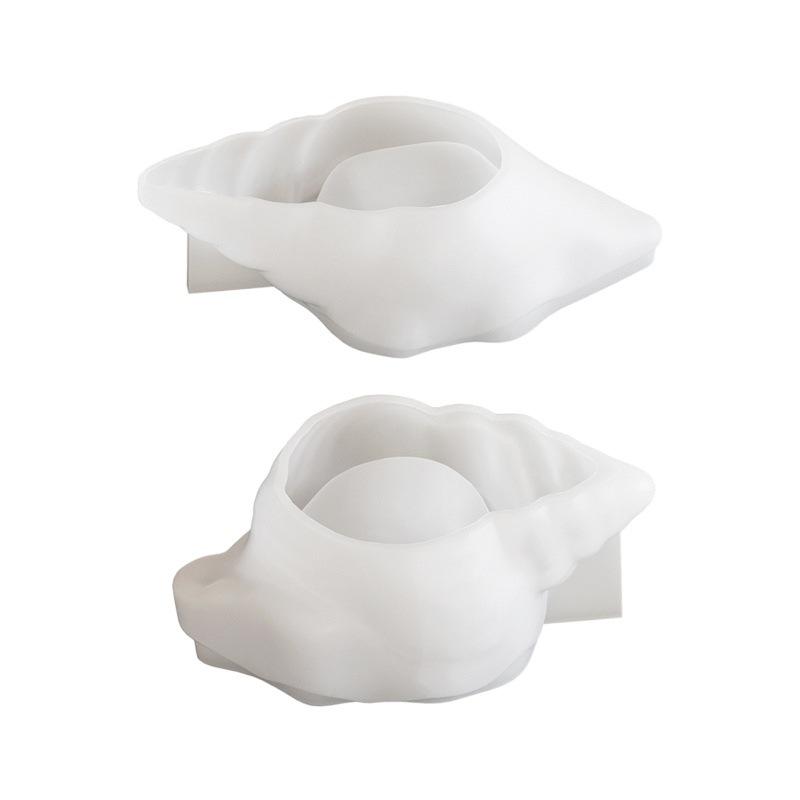 1Pc DIY Epoxy Gypsum Conch Storage Box Ornament Mould Scented Candle Cup Conch Candle Cup Silicone Mould