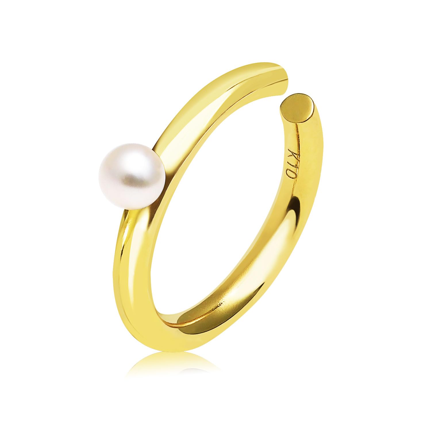 

Серьги-каффы K10 с пресноводным жемчугом, простые золотые [Sears] женские se105-0040-yg