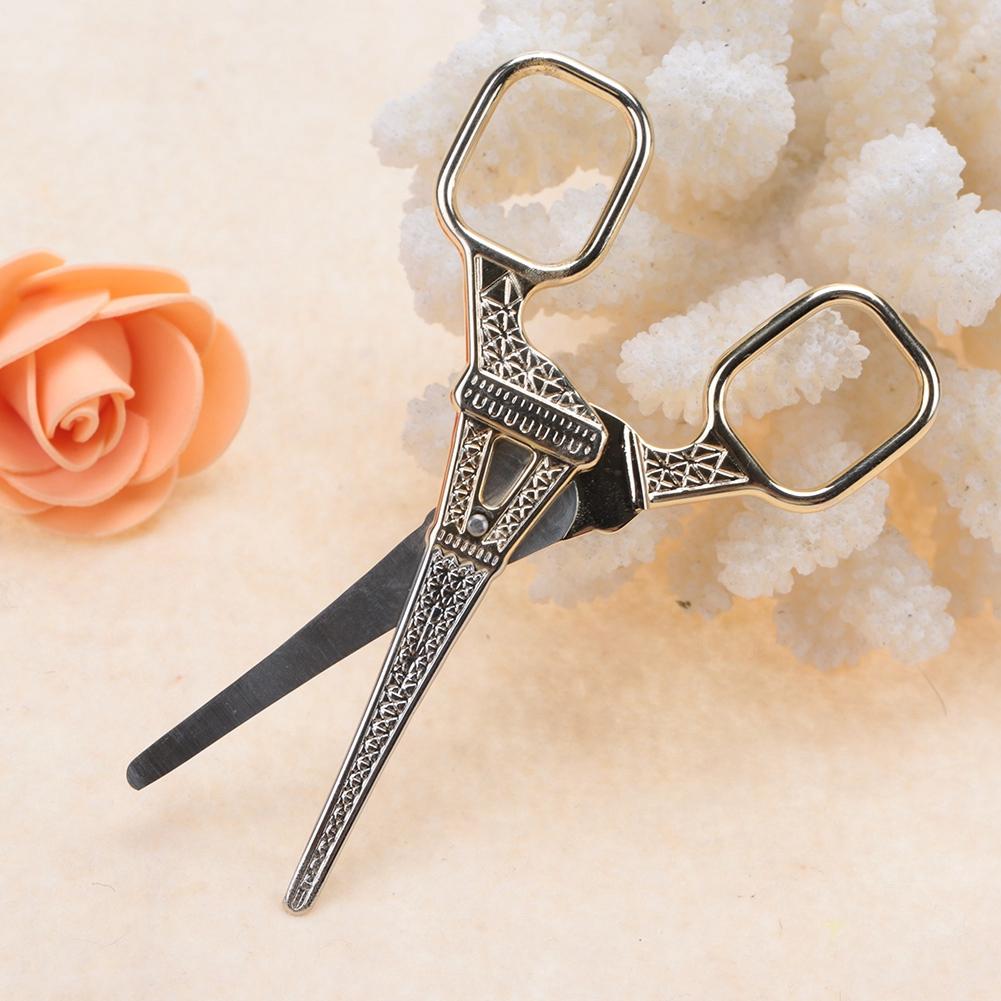 Vintage Scissors Antique Shears for Tailor Shears Fabric Nail DIY Tools Tower Shears (Gold)