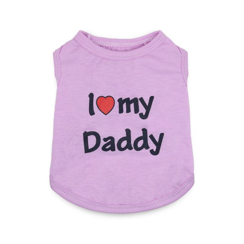 Pet Clothing: Daddy & Mommy Vest for Small Dogs - Spring, Summer, Autumn Styles.