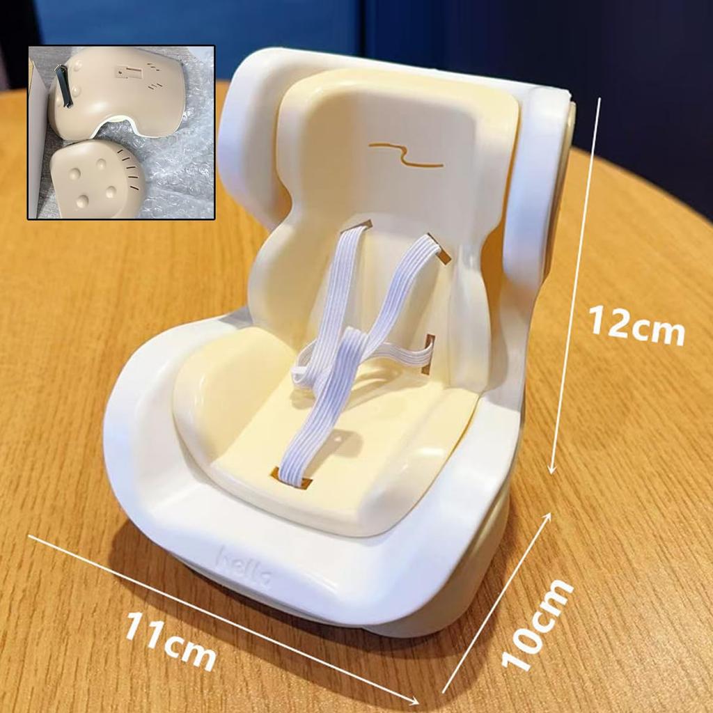 Yurika Plush Car Seat, Cute Doll Car Seat Vent Clip, Small Doll Safety Seat, Doll Stroller Car Ornament, Anti-Tilt Structure, Mini Doll Car Seat,