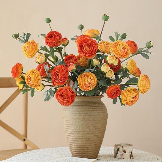 Simulation 3-branch Bundle Peony 9-head Dew Lotus Fake Flower Home Decoration Ornament