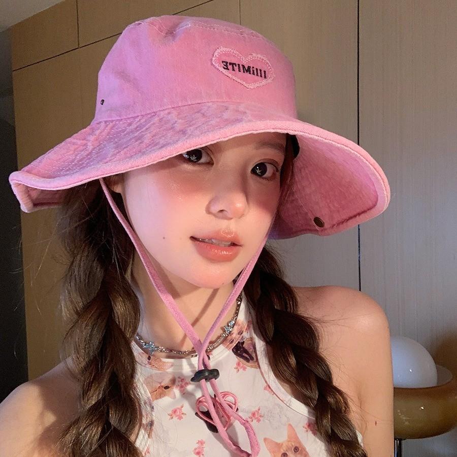 Heart Pink Lovely Wide Brim Hat For Women And Men Summer Sun Unisex Safety