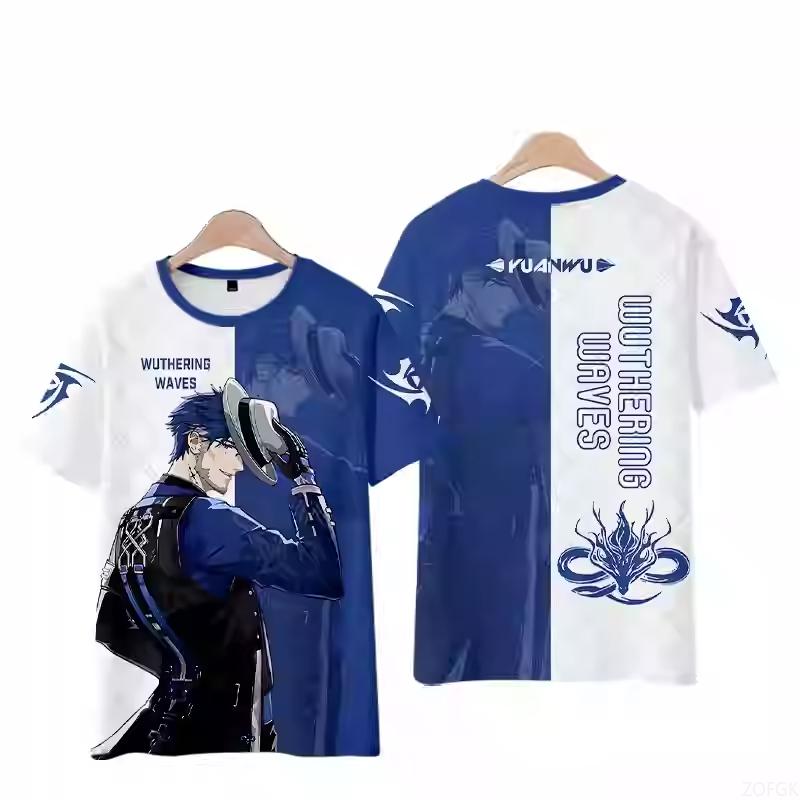 3D Anime Games Fashion Cartoon Genshin Impact Cute Printed Summer Trend Flow Loose Casual Round Neck T-shirt
