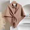 Women's Fashionable Knitted Shawl Wool Open Collar Shoulder Top Shawl Scarf