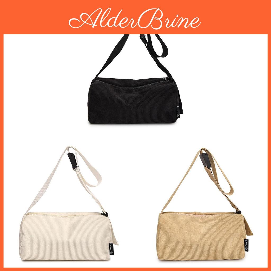 Corduroy Crossbody Bag With Nylon Lining And Top Handle For Casual City Outfits
