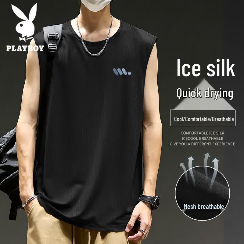PLAYBOY Men s Ice Silk Quick-Dry Sleeveless Vest 3XL