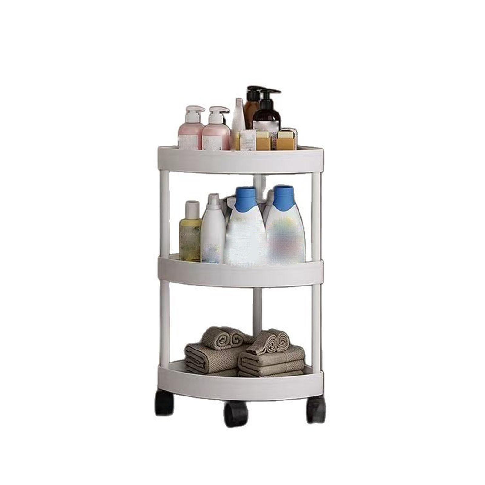 

Трикутна кутова полиця для зберігання, для ванної кімнати та органайзер, багатоярусна на колесах для невеликих просторів та зберігання S