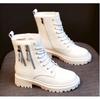 Short boots women's British Martin boots 2025 new winter velvet thick-soled thick-soled heeled versatile side zipper spring and autumn single boots
