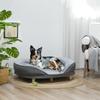 Dog Bed for Dogs Up to 25 kg, Removable Cover, Non-Slip Feet, 90 x 78 x 25 cm, Gray