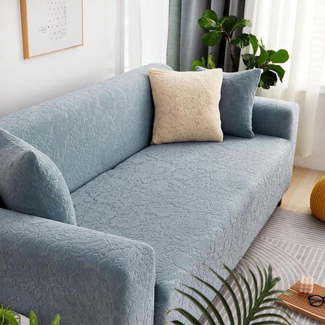 Kalın Kanepe Koruyucu Jakarlı Katı Baskılı Kanepe Kapakları Oturma Odası Kanepe Kapak Köşe Kanepe Slipcover L Şekli