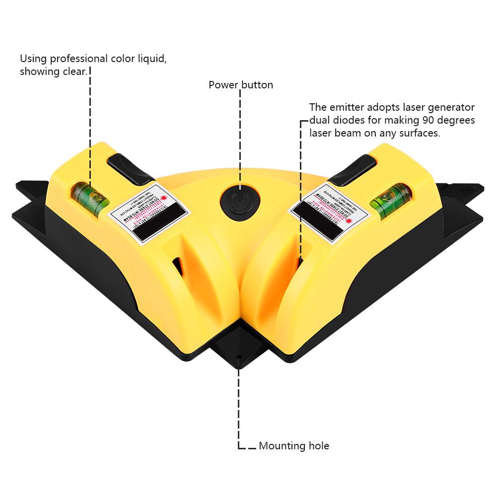 90 degrees ing device, projects two lines for floor measurement, with suction cups for attachment, ideal for tiling, carpentry and wallpapering