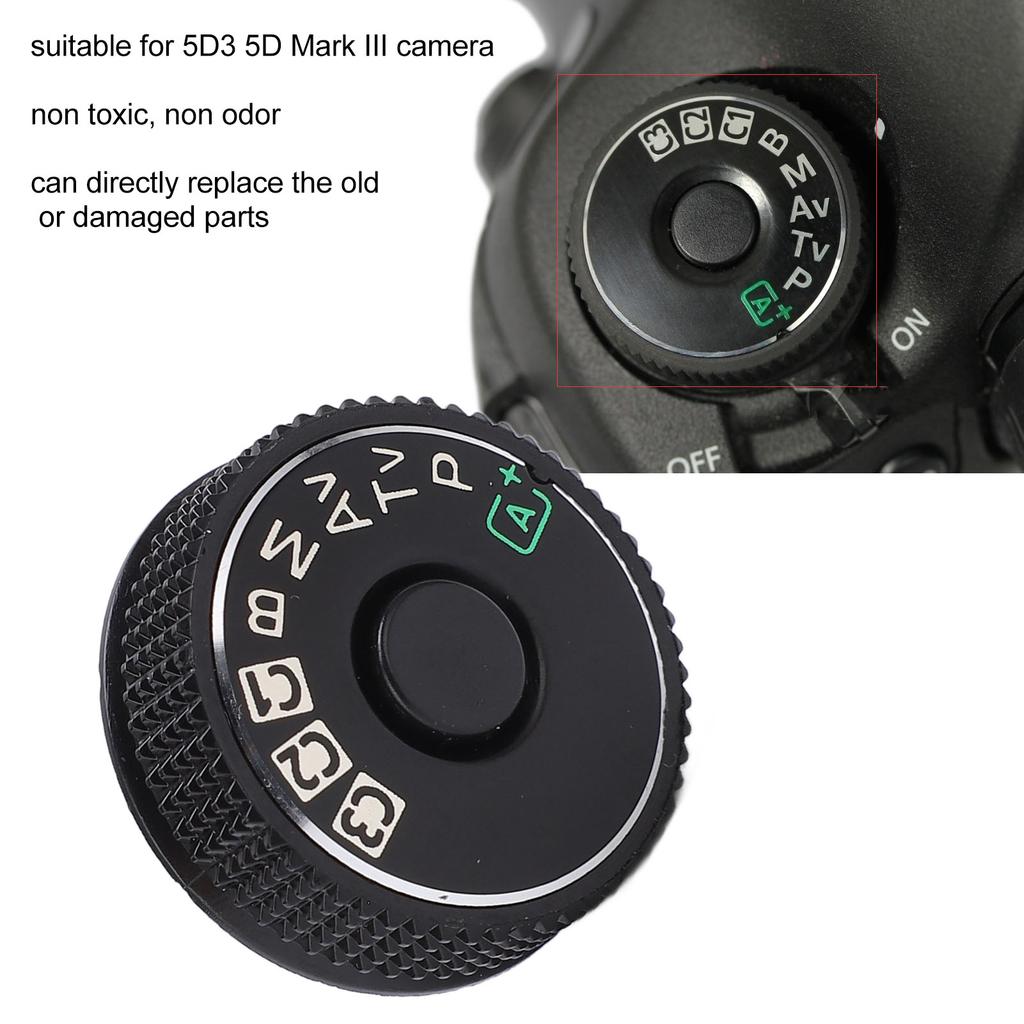 Camera Top Cover Button Mode Dial Plastic Black Camera Repair Accessories For 5D3 5D Mark III Camera