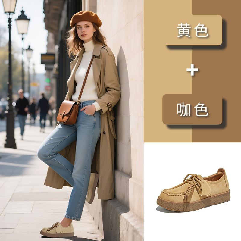 The first layer of sheepskin kangaroo shoes autumn new leather sports shoes casual white shoes women flat women